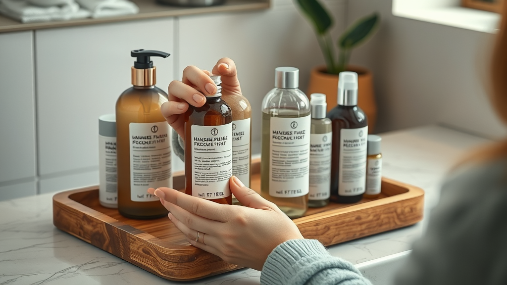 Hair care products with clear ingredient labels for healthy hair routine