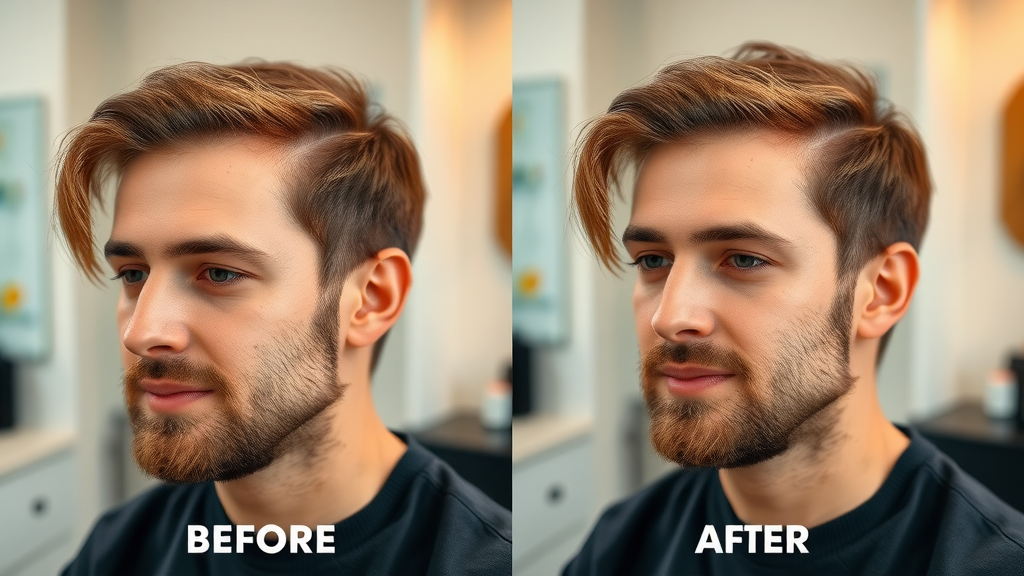 Inspiring before-and-after visual series of a user