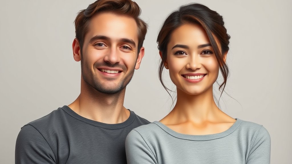 confident man and woman with healthy hair after hair loss prevention