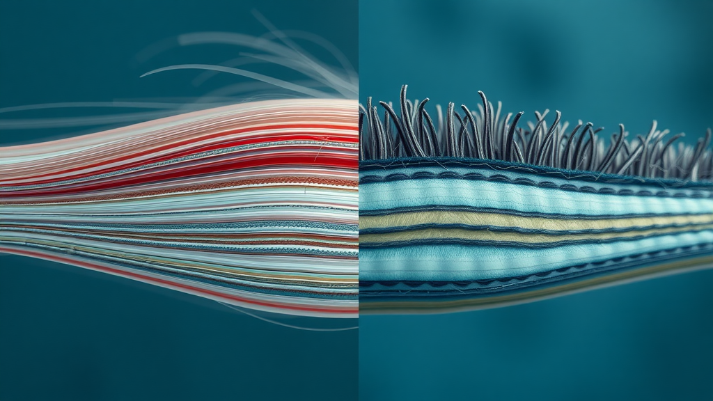 Healthy hair strand cross section vs damaged hair, cuticle closeup, hair care routine science